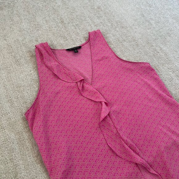 Banana Republic Factory Sleeveless Ruffle Flowy Work Blouse Top S Pink - Picture 3 of 7